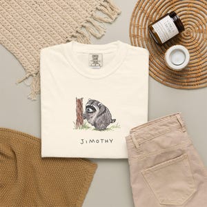 Comfort Colors® Jimothy Raccoon Viral Shirt, Short King Jimothy Tee. Cute Trash Panda Shirt, Famous Seattle Raccoon Shirt, Cute Baby Raccoon image 7