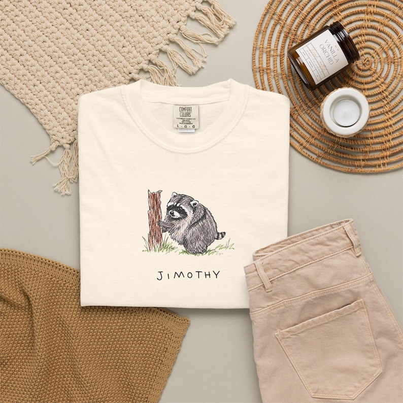 Comfort Colors® Jimothy Raccoon Viral Shirt, Short King Jimothy Tee. Cute Trash Panda Shirt, Famous Seattle Raccoon Shirt, Cute Baby Raccoon image 7