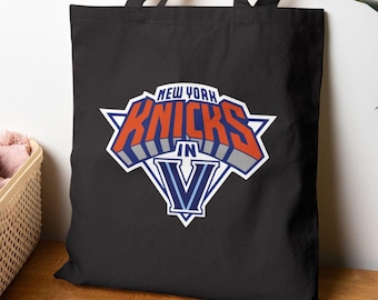 Knicks in Five Cotton Canvas Tote Bag, Villanova Knicks Bag, Nova Knicks Tote, Knicks NBA Champions 2026 Bag, Knicks in V Tote, NYC Tote