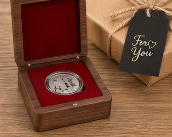 Personalized Football Medal Display Box – Walnut Wood Coin Holder, Black or Red Velvet Interior, 40mm/45mm/50mm Slots Custom Trophy Keepsake