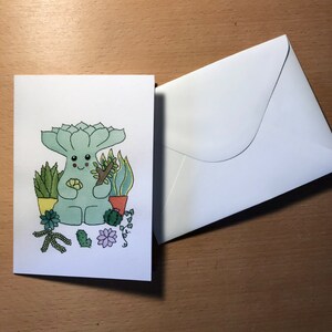 4 Succulent greeting cards with envelopes