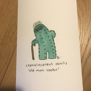 Old man cactus A5 watercolour print