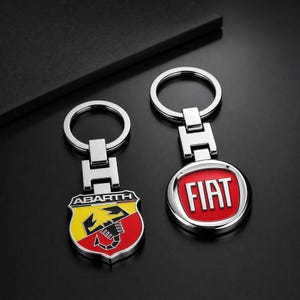 Premium Italian Automotive Keyring - Polished Chrome Metal Keychains for Fans
