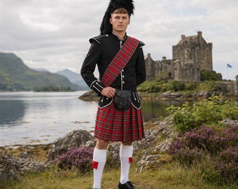 Conjunto de traje de kilt escocés para hombre – Traje tradicional de las Tierras Altas