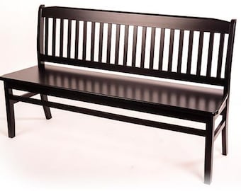 Wooden Bench with Backrest — Indoor Seating
