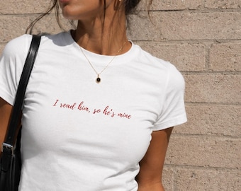 Camiseta para bebé "Novio lector", "Lo leí, así que es mío", Regalo para lector de novelas románticas, Camiseta romántica, Regalo para amantes de los libros, Booktok, Novio lector