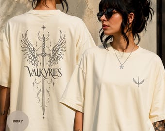 Camiseta Valkyries de ACOTAR, regalo para lectores de Romantasy, camiseta del libro Trono de Cristal, camisetas cómodas de corte relajado en colores para fans de SJM