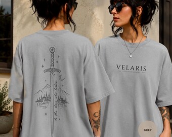 Camiseta Velaris ACOTAR, regalo para lectores de novelas románticas, camiseta del libro Ciudad de la Luz Estelar de Sarah J. Maas, camiseta Comfort Colors para fans de SJM, amante de los libros