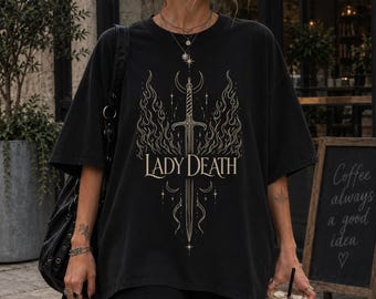 Camiseta de Lady Death Nesta Archeron de ACOTAR, regalo para lectores de Romantasy, camiseta de libros de Sarah J. Maas, camisetas Comfort Colors para fans de SJM