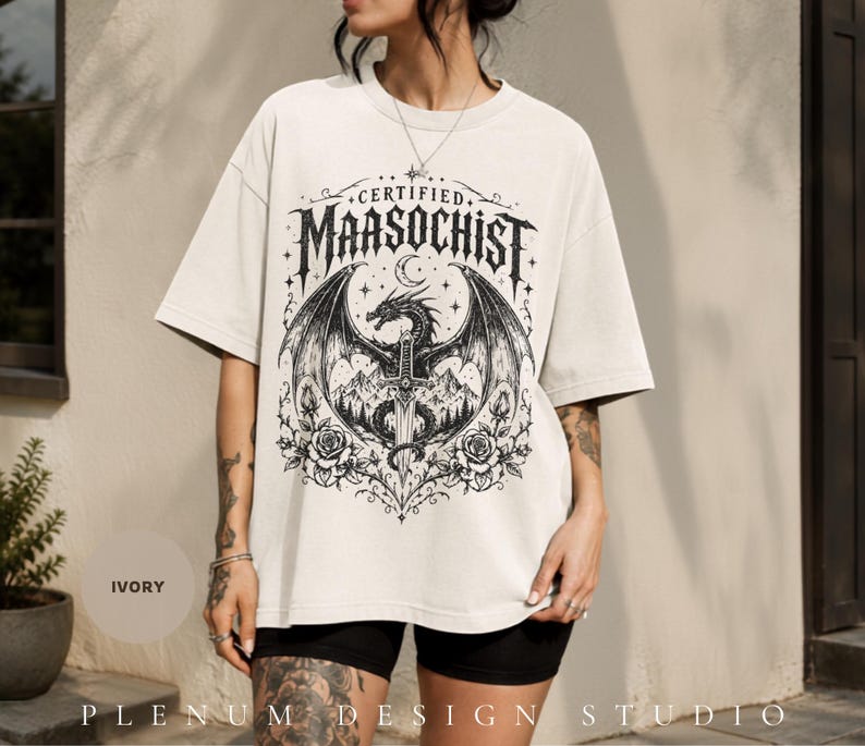 SJM Book Tee, Fantasy Lover Gift, Romantasy Reader Shirt, Sarah J Maas Shirt, Dark Romance, Bookish Gift For Her, ACOTAR, C.C. & T.O.G Merch image 3