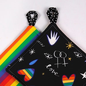 Pride Rainbow Potholders, Set of Two