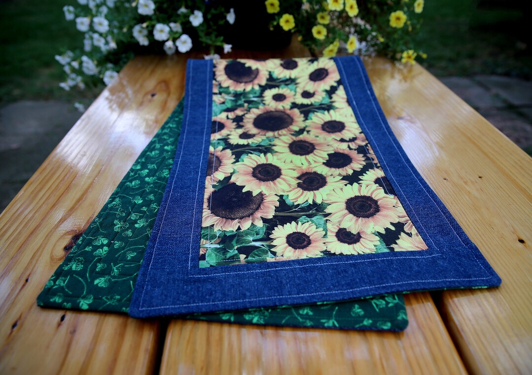 Sunflower Table Runner, Sunflowers, Denim, Flowers, Garden Etsy