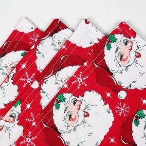Santa Claus Placemats with Red Backing, Christmas, Holidays
