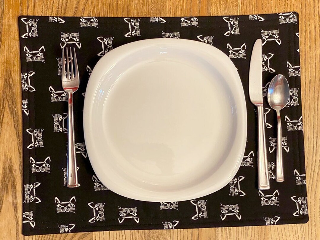 Black Cat Placemats Etsy