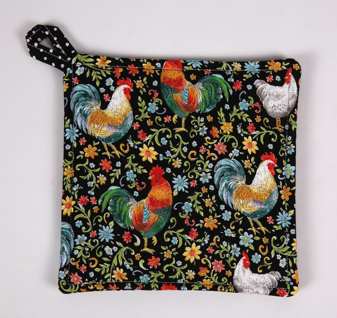 Rooster Potholders, Set of Two Etsy