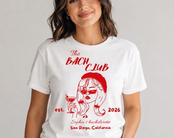 Editable Bach Club Canva Template, Retro Bachelorette Party Shirt and Tote Design, Digital Download