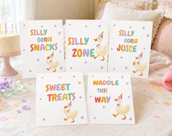 Silly Goose Birthday Party Prints, Instant Digital Download (8x10 Inch)
