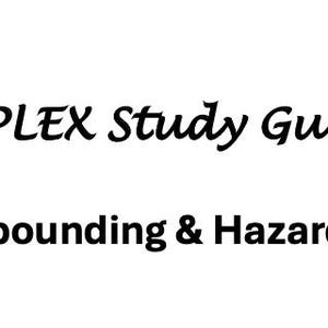 Puede incluir: Fondo blanco con el texto "NAPLEX Study Guide" y "Topic: Compounding & Hazardous Drugs". Montones de libros coloridos a ambos lados del texto.
