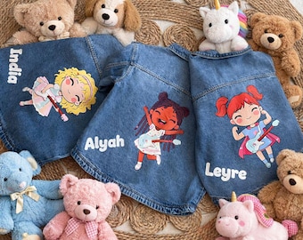 Personalized manga denim jacket with photo and name - an original gift