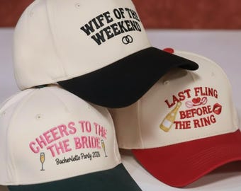 Cappellino da camionista personalizzato ricamato per addio al celibato, cappellino per matrimonio in spiaggia, cappellino per la squadra della sposa, cappellini per la squadra della sposa, cappellini per la crew dell'addio al celibato, cappellini per la festa di addio al celibato