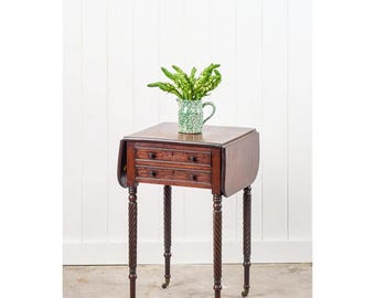 Antique Mahogany Bedside Cupboard, Vintage Nightstand Cabinet, Wooden Side Table, Regency Style Bedside Table, Small Bedroom Storage