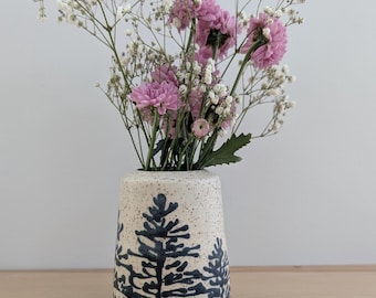 Freehand Drawn Handmade Ceramic Forest Vase