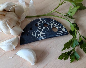 Freehand Drawn Petoskey Stone Design Handmade Ceramic Herb Stripper *No two are the same*