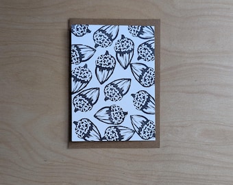 Gift Card Card - Small Go Nuts! Rubber Block Card