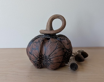 Handmade Red Clay Sunflower Pumpkin