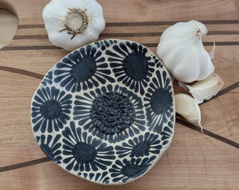 Each One is Unique, Freehand Drawn Handmade Petoskey Stone Garlic Scraper Garlic Rasp