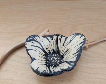 Each One Is Similar But Unique Handmade Freehand Drawn Poppy Dish For Your Little Things