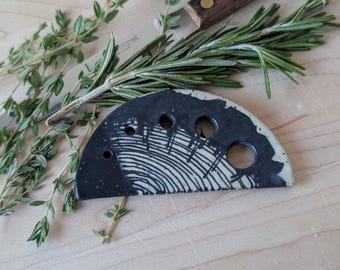 Freehand Drawn Wood Grain Handmade Ceramic Herb Stripper *No two are the same*
