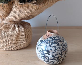 Bulb Ornament- Handmade Pottery Pinecone design