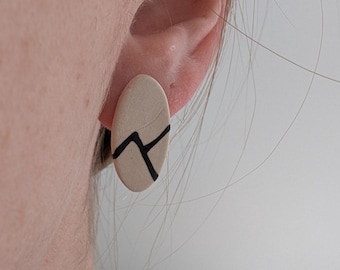 Handmade Modern Hypoallergenic Surgical Steel Epoxied Studs