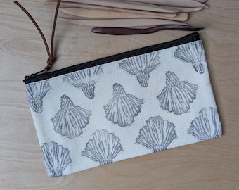 Cone Flower Rubber Block Printed Canvas Bag