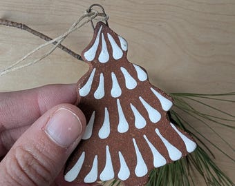 Ornament- Handmade Pottery Ginger Bread Tree