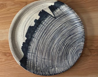 Platter 14 Inch Tree Ring Design