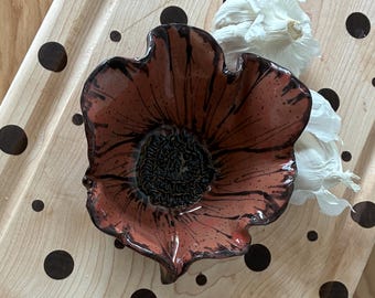 Each One is Unique, Freehand Drawn Handmade Poppy Shaped Garlic Scraper Garlic Rasp