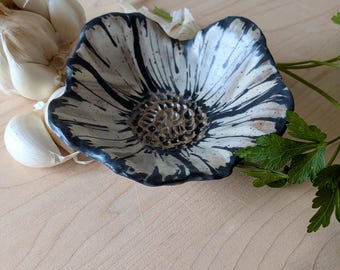 Each One is Unique, Freehand Drawn Handmade Poppy Shaped Garlic Scraper Garlic Rasp