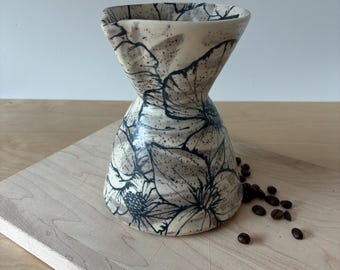 Pour Over Coffee Maker - Floral Design
