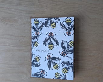 Shine Bright Firefly Rubber Block Card