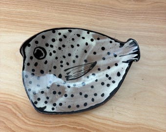 Puffer Fish Dish Each One Is Similar But Unique Handmade Freehand Drawn