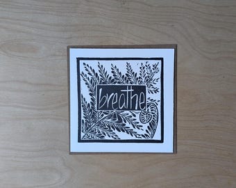 Breathe Fern Rubber Block Card