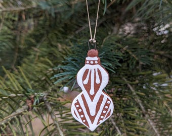 Ornament- Handmade Pottery Ginger Bread Vintage Shape