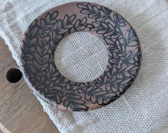 Rich Red Clay Freehand Drawn Handmade Ceramic Plant Propagation Jar Sitter
