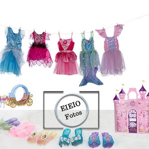 Princess Dresses  Photography Prop, Digital Photo Props, Princess Props, PNG file,  PNG Download,  Photoshop Layers, 300 Res