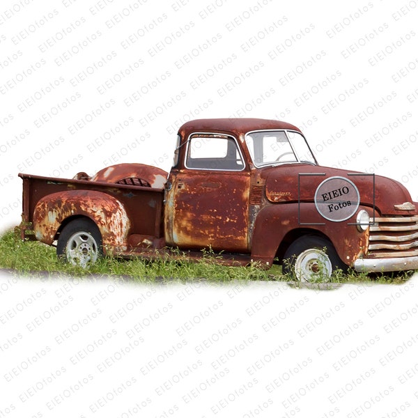 Digital Download Old Rusty Truck - Photography Prop - Digital Prop Download - PNG Download - PNG File - Instant Download