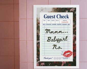 Mmmm Babygirl No Guest Check Print, Country Grunge Meme Wall Art (Digital Download)