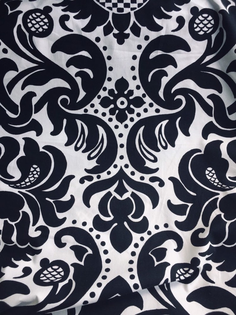 Black and White Damask Fabric Summer House Damask by Duralee Etsy