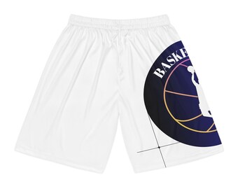 Pantalones cortos con silueta de baloncesto / Pantalones cortos deportivos con estampado integral